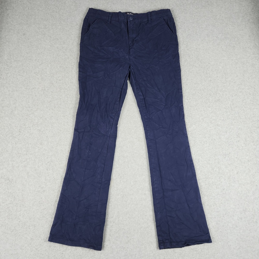 The Childrens Place Chino Pants Kids 18 Navy Blue Cotton Straight Leg Stretch - Picture 1 of 8